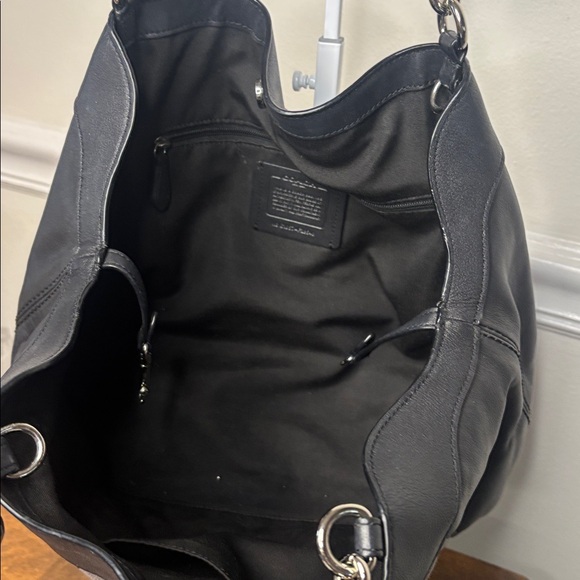 COACH LEXY signature jacquard canvas & leather trim shoulder/crossbody bag- EUC - Picture 10 of 15